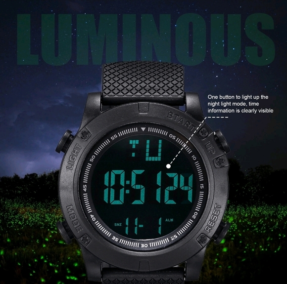 Men Wristwatch Waterproof Digital Sports Watch Military Tactical LED Backlight - Picture 11 of 12